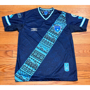Umbro Men's Guatemala National Team Away Soccer Jersey Navy Blue Sash Size ?